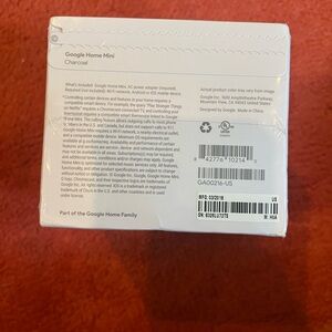Google Home Mini Charcoal Smart Speaker - Voice Activated - NEW Sealed
